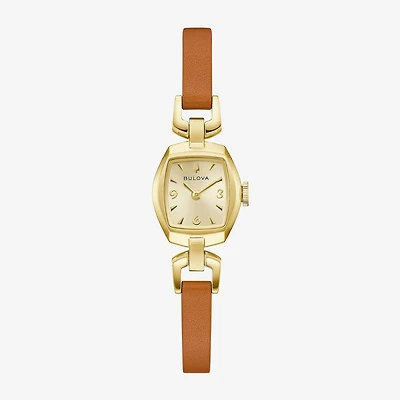 Bulova Goddess Of Time Womens Brown Leather Strap Watch 97l202
