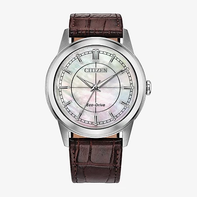 Citizen Rolan Unisex Adult Brown Leather Strap Watch Fe7130-10d