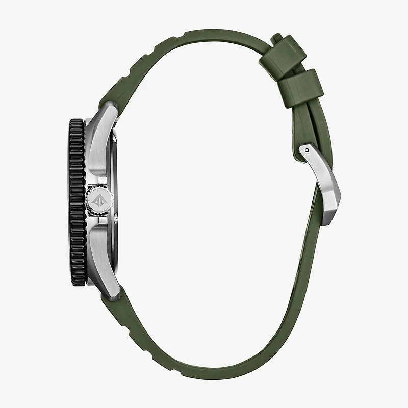 Citizen Dive 3 Mens Green Strap Watch Bn0265-00a