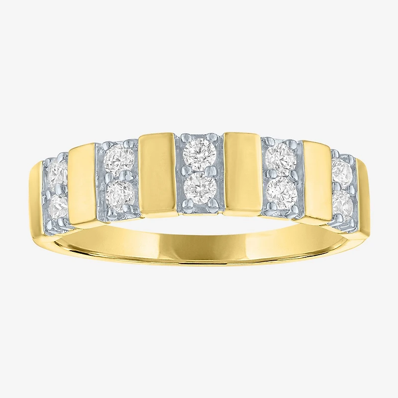 Bridal Addiction (E-F / Vs1-Vs2) Womens 1/4 CT. T.W. Lab Grown White Diamond 14K Gold Wedding Band