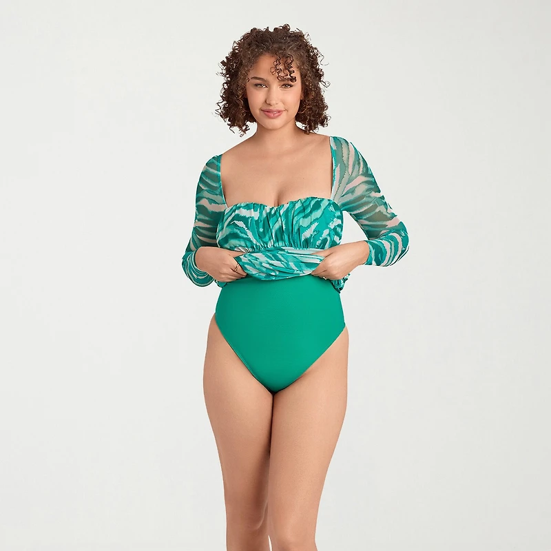 S3 Apparel Shapewear Womens Sweetheart Neck Long Sleeve Fitted Leopard Bodycon Dress