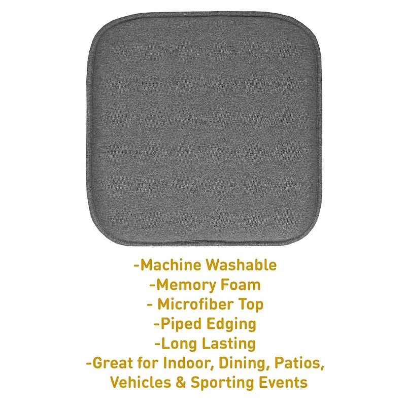 Sweet Home Collection™ Charlotte Jacquard Memory Foam No Slip Back 16" x Chair Pad Cushion