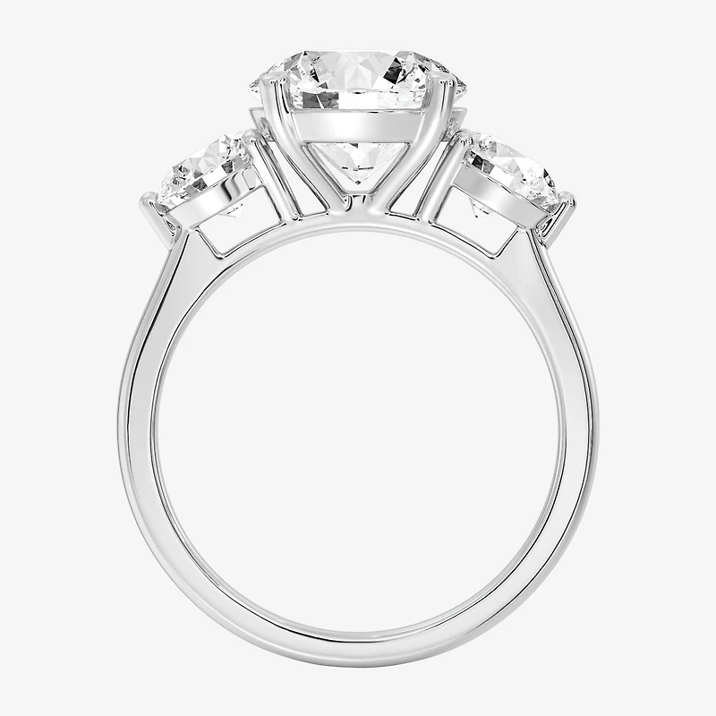 Love Lives Forever (F / Si1-Si2) Womens 4 CT. T.W. Lab Grown White Diamond 10K Gold Round 3-Stone Engagement Ring