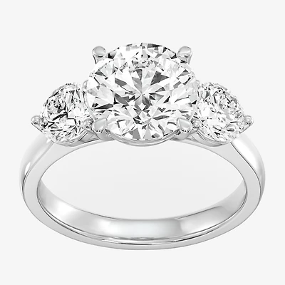 Love Lives Forever (F / Si1-Si2) Womens 4 CT. T.W. Lab Grown White Diamond 10K Gold Round 3-Stone Engagement Ring