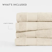 Casual Comfort Essential 4-Piece 100% Cotton Ultra Soft Bath Towel Set