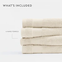 Casual Comfort Essential 4-Piece 100% Cotton Ultra Soft Hand Towel Sets