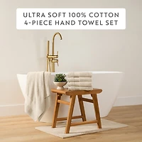 Casual Comfort Essential 4-Piece 100% Cotton Ultra Soft Hand Towel Sets