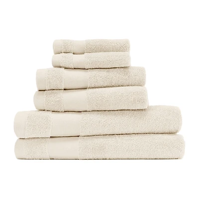 Casual Comfort Essential 6-Piece 100% Cotton Ultra Soft Bath Towel Sets
