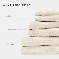 Casual Comfort Essential 6-Piece 100% Cotton Ultra Soft Bath Towel Sets