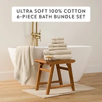 Casual Comfort Essential 6-Piece 100% Cotton Ultra Soft Bath Towel Sets