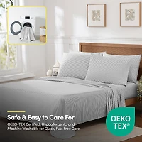 Sweet Home Collection™ Classic Stripes Printed Sheet Set, Deluxe Ultra Soft, Double Brushed Microfiber with Bonus Pillowcases