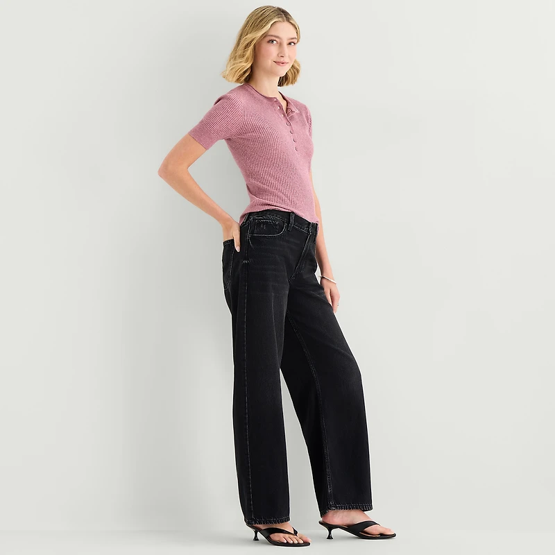 a.n.a Womens Low Rise Loose Fit Jean