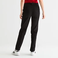 IZOD Womens Juniors Straight Mid Rise Flat Front Pant