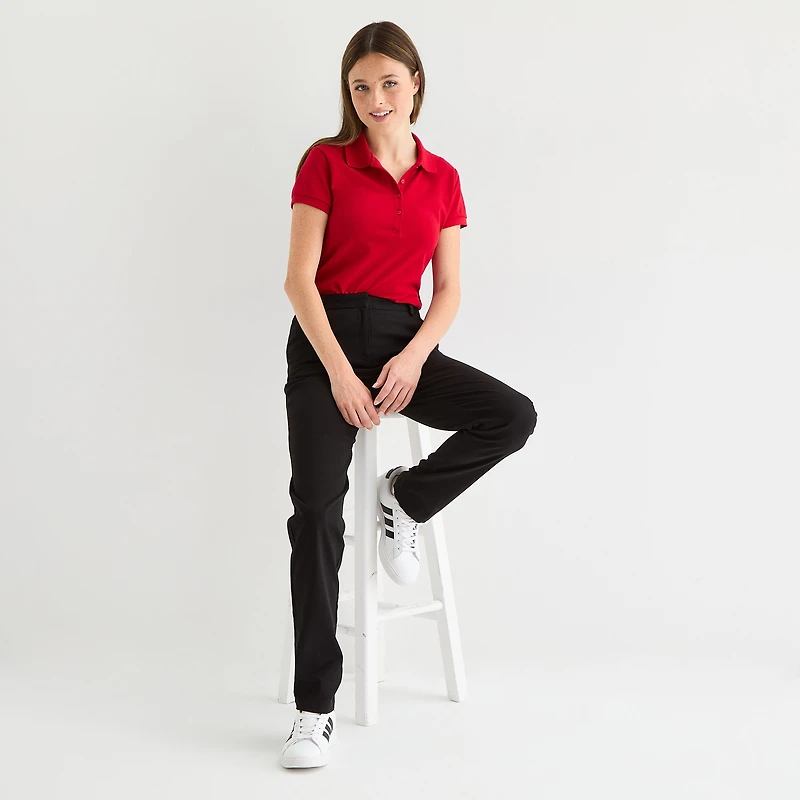 IZOD Womens Juniors Straight Mid Rise Flat Front Pant