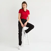 IZOD Womens Juniors Straight Mid Rise Flat Front Pant