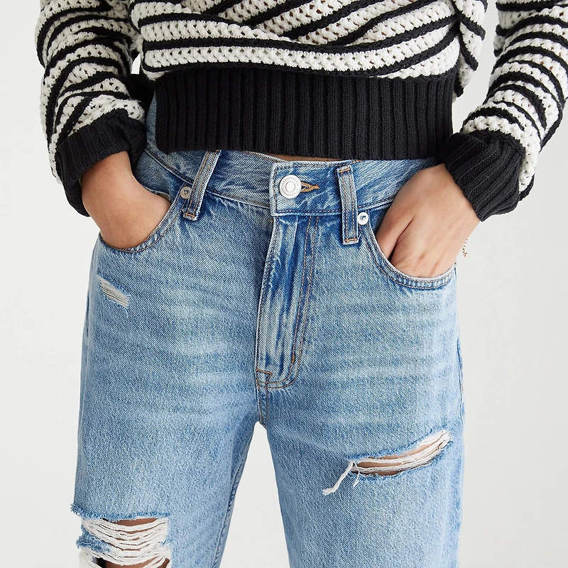 AEROPOSTALE Womens Juniors Short High Rise Baggy Fit Jean