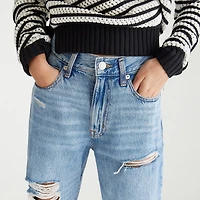 AEROPOSTALE Womens Juniors Short High Rise Baggy Fit Jean
