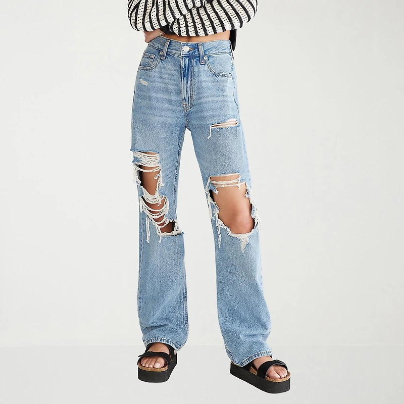 AEROPOSTALE Womens Juniors Short High Rise Baggy Fit Jean