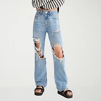 AEROPOSTALE Womens Juniors Short High Rise Baggy Fit Jean