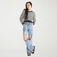AEROPOSTALE Womens Juniors Short High Rise Baggy Fit Jean