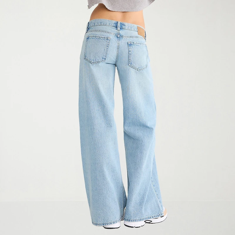 AEROPOSTALE Womens Juniors Short Mid Rise Wide Leg Jean