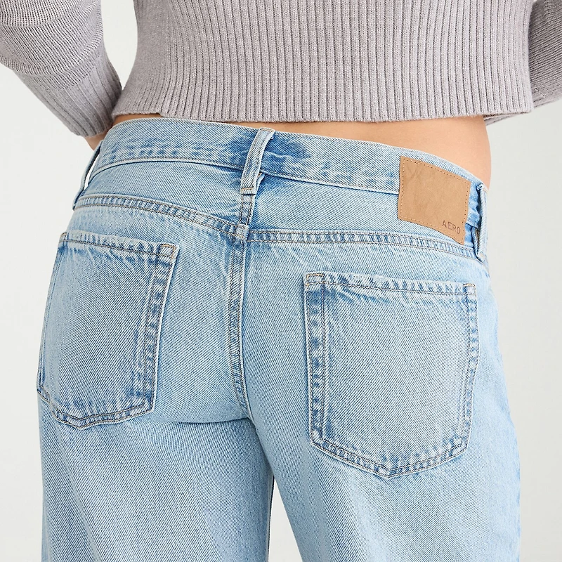AEROPOSTALE Womens Juniors Short Mid Rise Wide Leg Jean