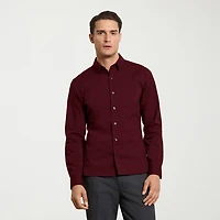 Van Heusen Performance All Way Stretch Mens Long Sleeve Slim Fit Stretch Fabric Button-Down Shirt