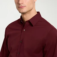 Van Heusen Performance All Way Stretch Mens Long Sleeve Slim Fit Stretch Fabric Button-Down Shirt