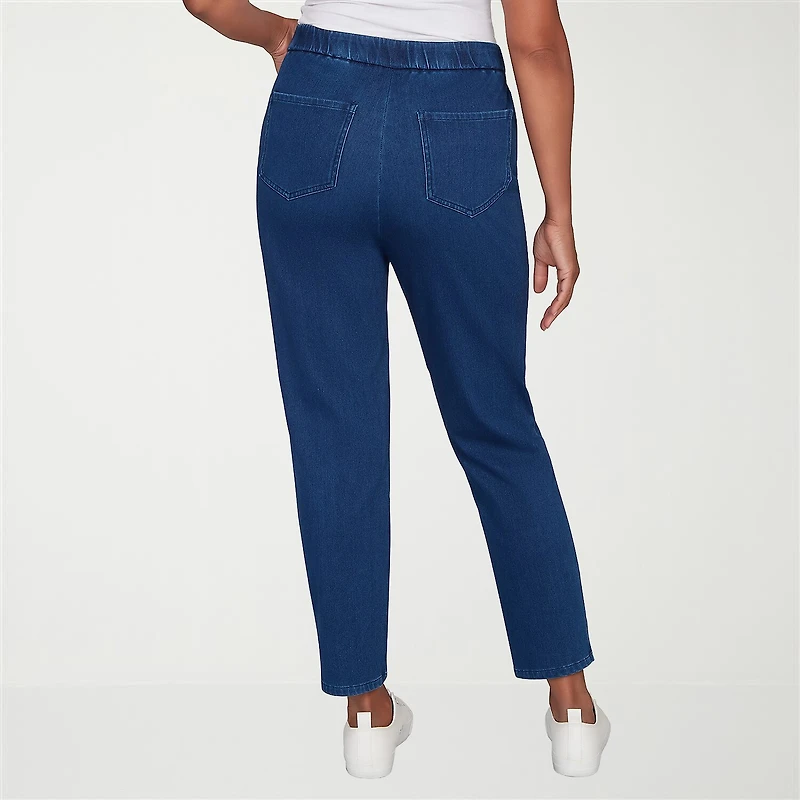 Alfred Dunner Indigo Girls Womens Mid Rise Straight Leg Jean