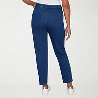 Alfred Dunner Indigo Girls Womens Mid Rise Straight Leg Jean