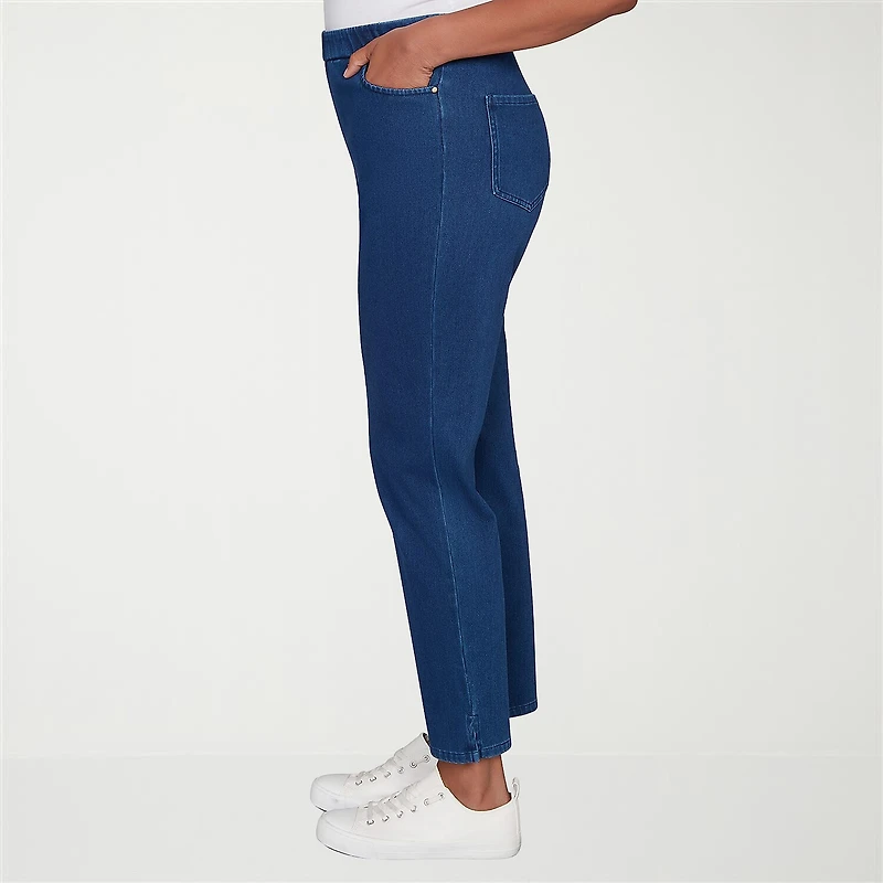 Alfred Dunner Indigo Girls Womens Mid Rise Straight Leg Jean