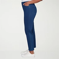 Alfred Dunner Indigo Girls Womens Mid Rise Straight Leg Jean