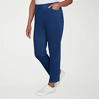 Alfred Dunner Indigo Girls Womens Mid Rise Straight Leg Jean