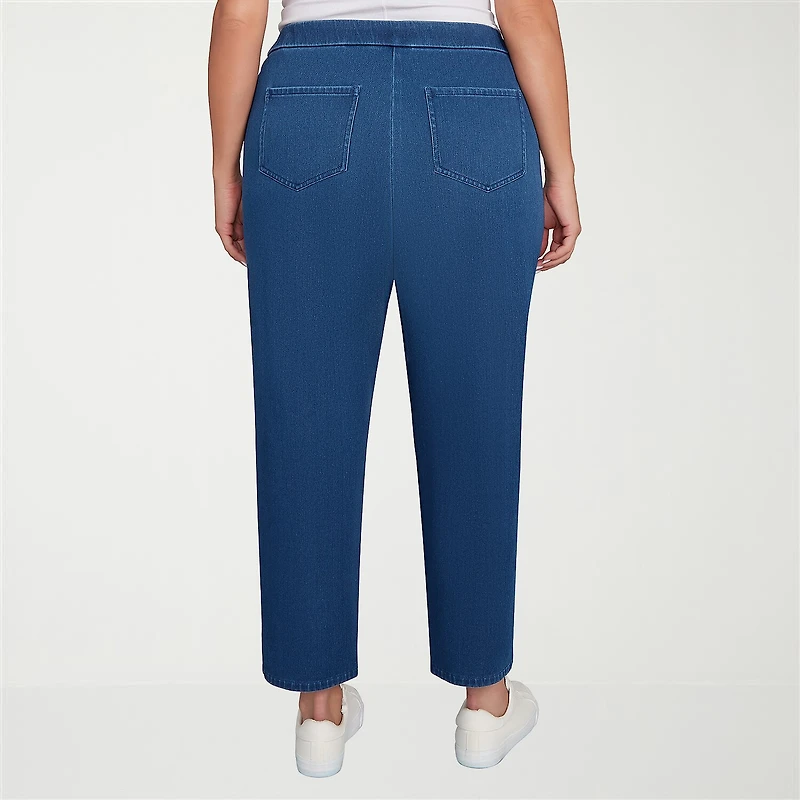Alfred Dunner Inidigo Girls Womens Mid Rise Straight Leg Jean