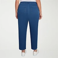 Alfred Dunner Inidigo Girls Womens Mid Rise Straight Leg Jean