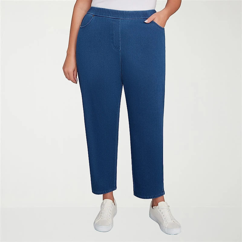 Alfred Dunner Inidigo Girls Womens Mid Rise Straight Leg Jean