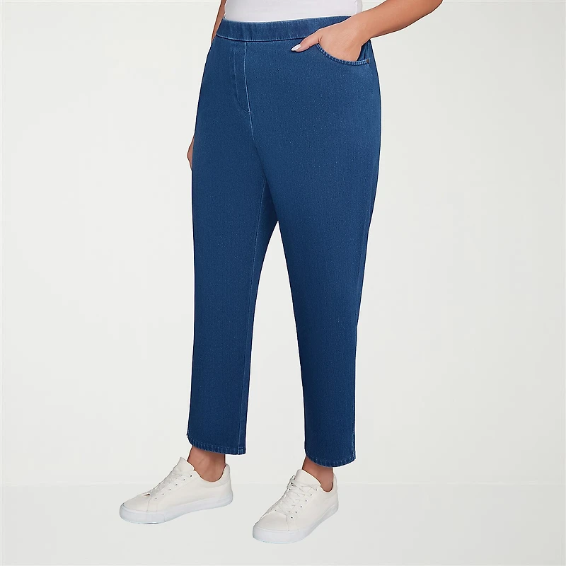 Alfred Dunner Inidigo Girls Womens Mid Rise Straight Leg Jean