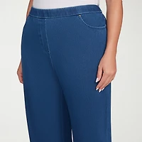 Alfred Dunner Inidigo Girls Womens Mid Rise Straight Leg Jean