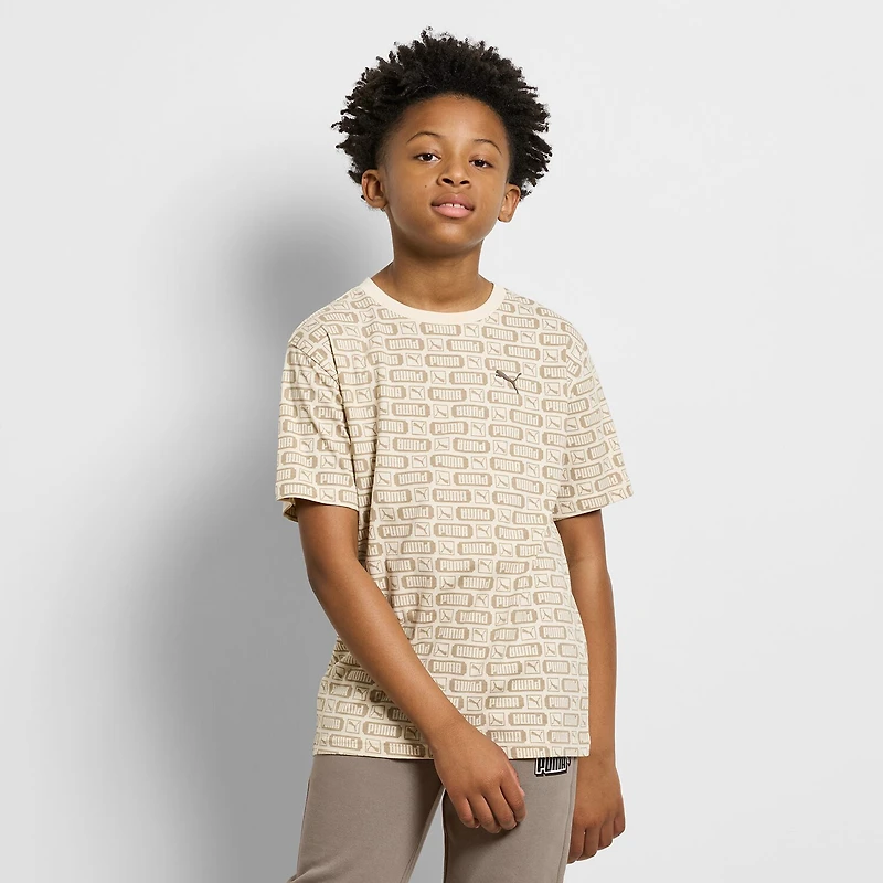 PUMA Big Kid Boys Crew Neck Short Sleeve Regular Fit Graphic T-Shirt