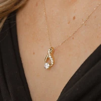 (F / Vs2) Womens 1 CT. T.W. Lab Grown White Diamond 10K Gold 18 Inch Pendant Necklace