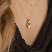 (F / Vs2) Womens 1 CT. T.W. Lab Grown White Diamond 10K Gold 18 Inch Pendant Necklace