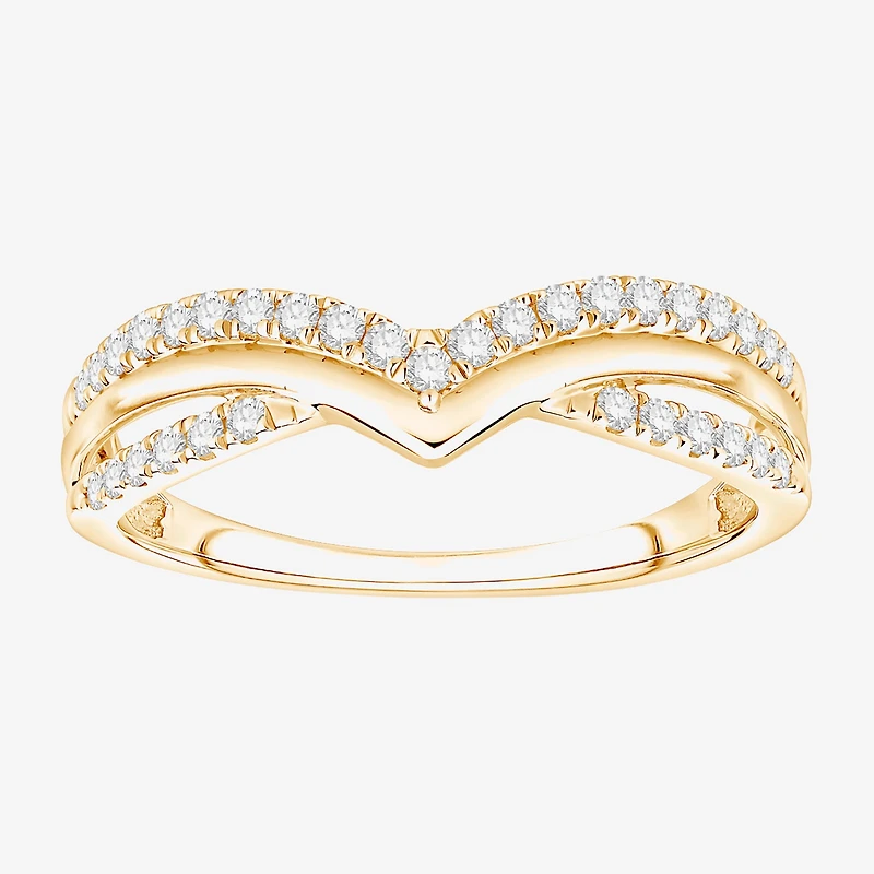 (F / Vs2) Womens 6MM 1/4 CT. T.W. Lab Grown White Diamond 10K Gold Wedding Band