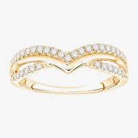 (F / Vs2) Womens 6MM 1/4 CT. T.W. Lab Grown White Diamond 10K Gold Wedding Band