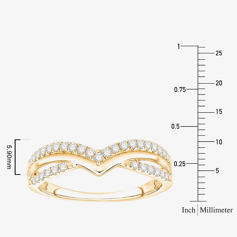 (F / Vs2) Womens 6MM 1/4 CT. T.W. Lab Grown White Diamond 10K Gold Wedding Band