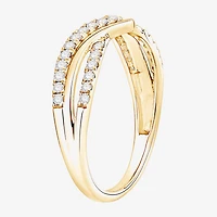 (F / Vs2) Womens 6MM 1/4 CT. T.W. Lab Grown White Diamond 10K Gold Wedding Band