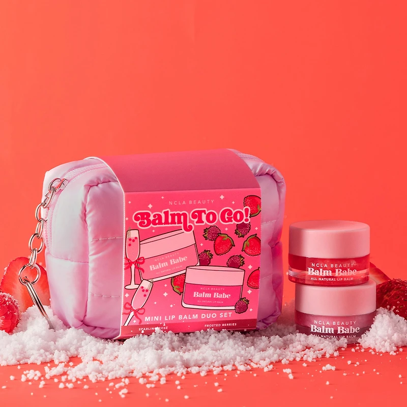 NCLA Beauty Mini Sparkling Rose And Frosted Berries Lip Balms To Go