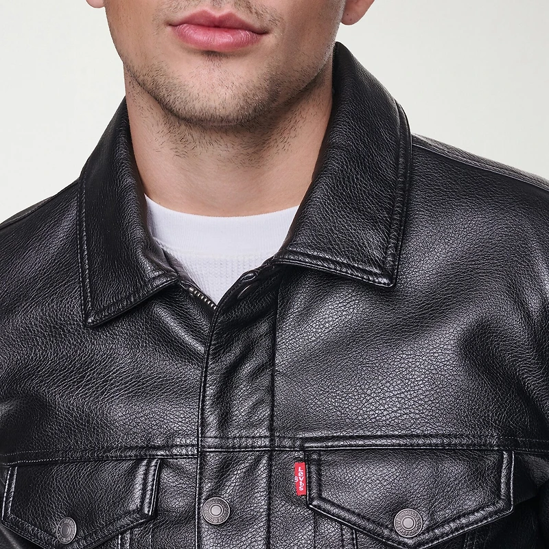 Levi's® Mens Midweight Faux Leather Trucker Jacket