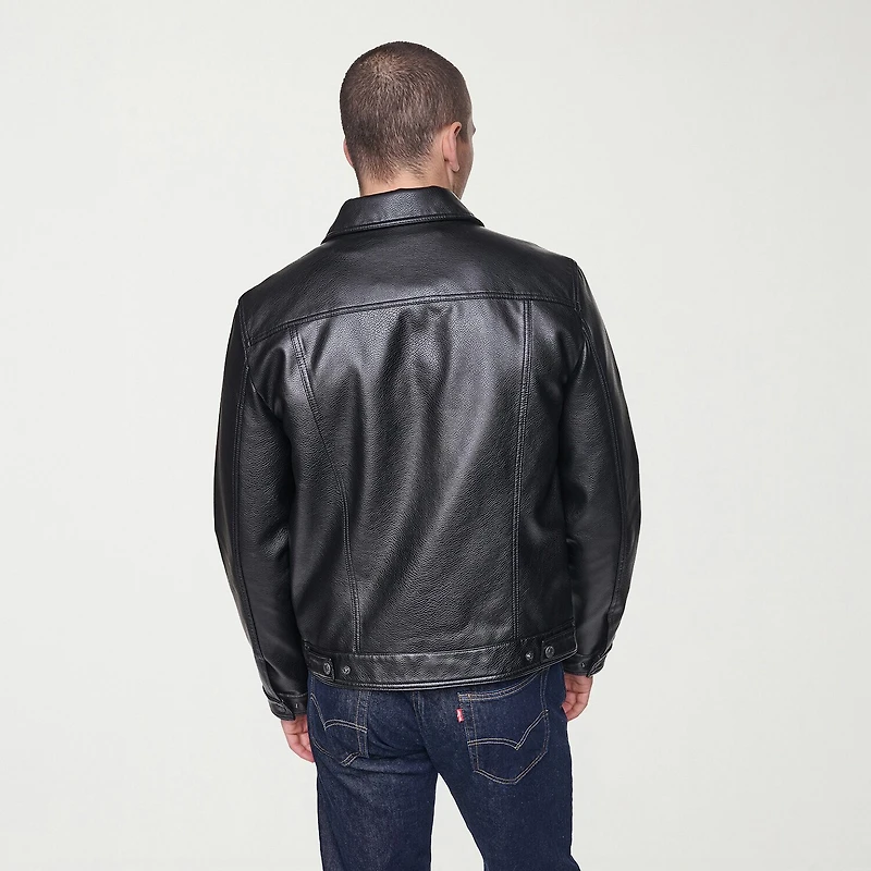 Levi's® Mens Midweight Faux Leather Trucker Jacket