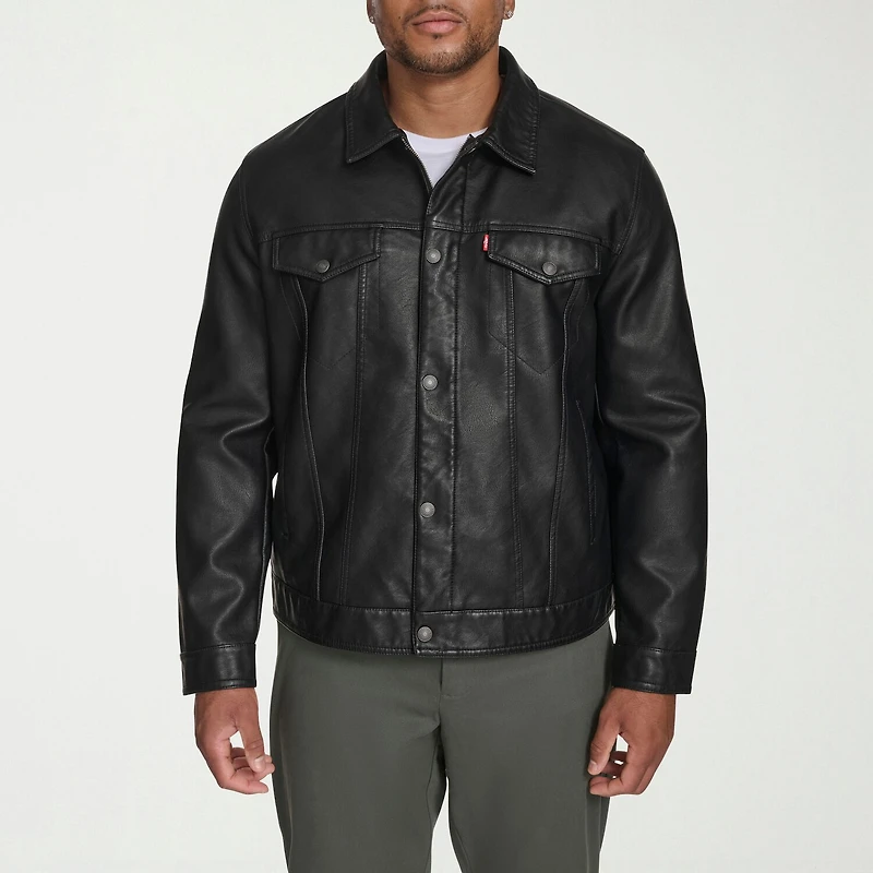 Levi's® Mens Faux Leather Midweight Trucker Jacket
