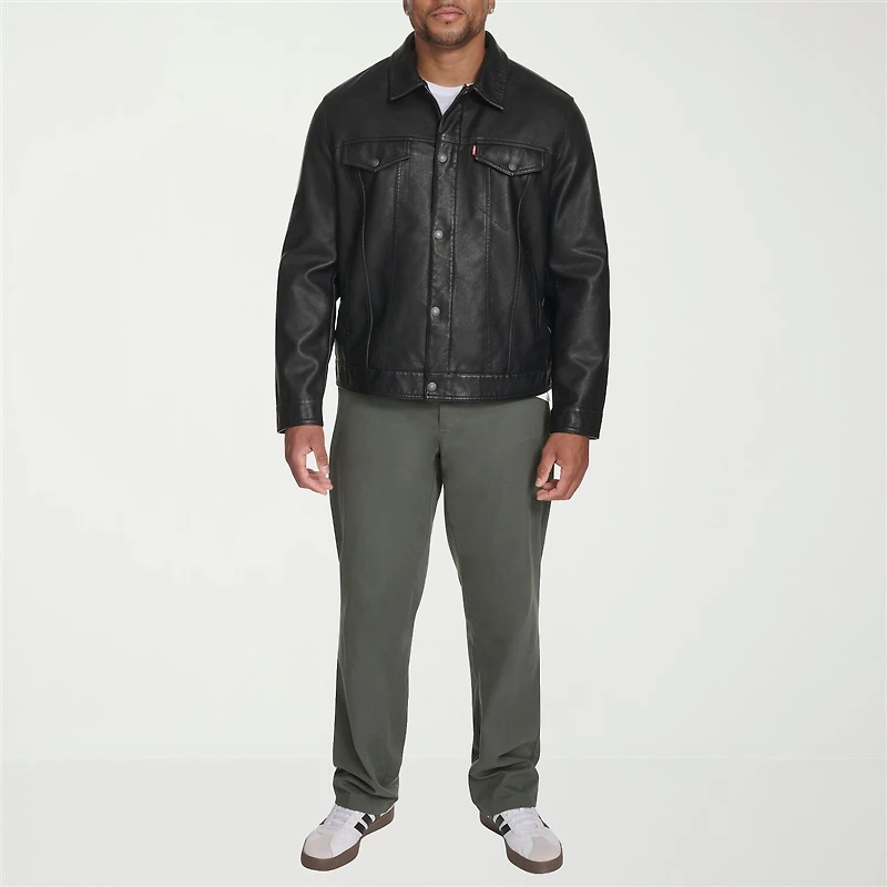 Levi's® Mens Faux Leather Midweight Trucker Jacket